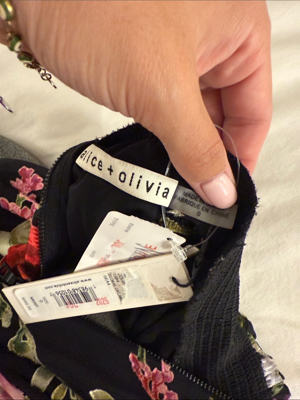 Alice + Olivia Black Floral Halter Maxi Dress with Tie Waist - Picture 12 of 13
